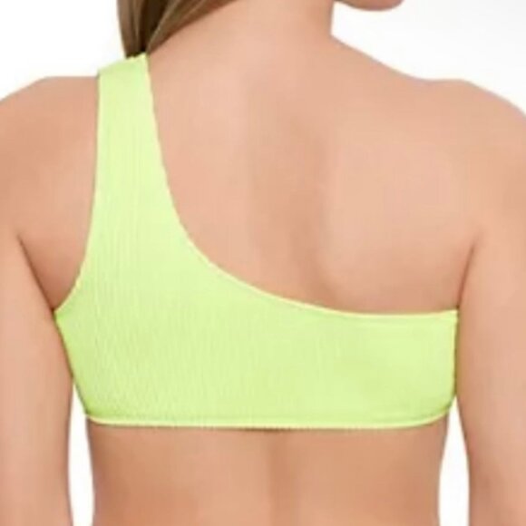 Salt+Cove Sandy Ribbed One-Shoulder Bikini Top Citron Yellow Size M - Picture 4 of 8